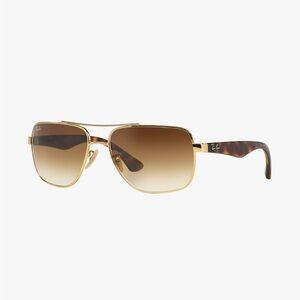 New Ray-Ban Gold Frame Sunglasses with Brown Lenses